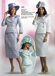 Two Piece Light Jacquard Skirt Suit 4648